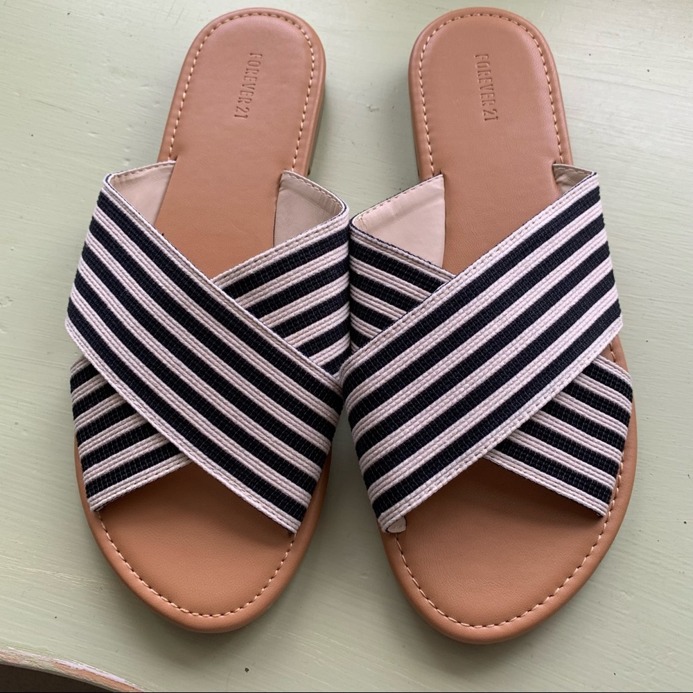 Brand new black & white sandals